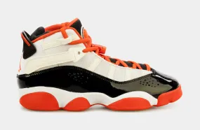 6 Rings Grade School Basketball Shoes (White/Orange)