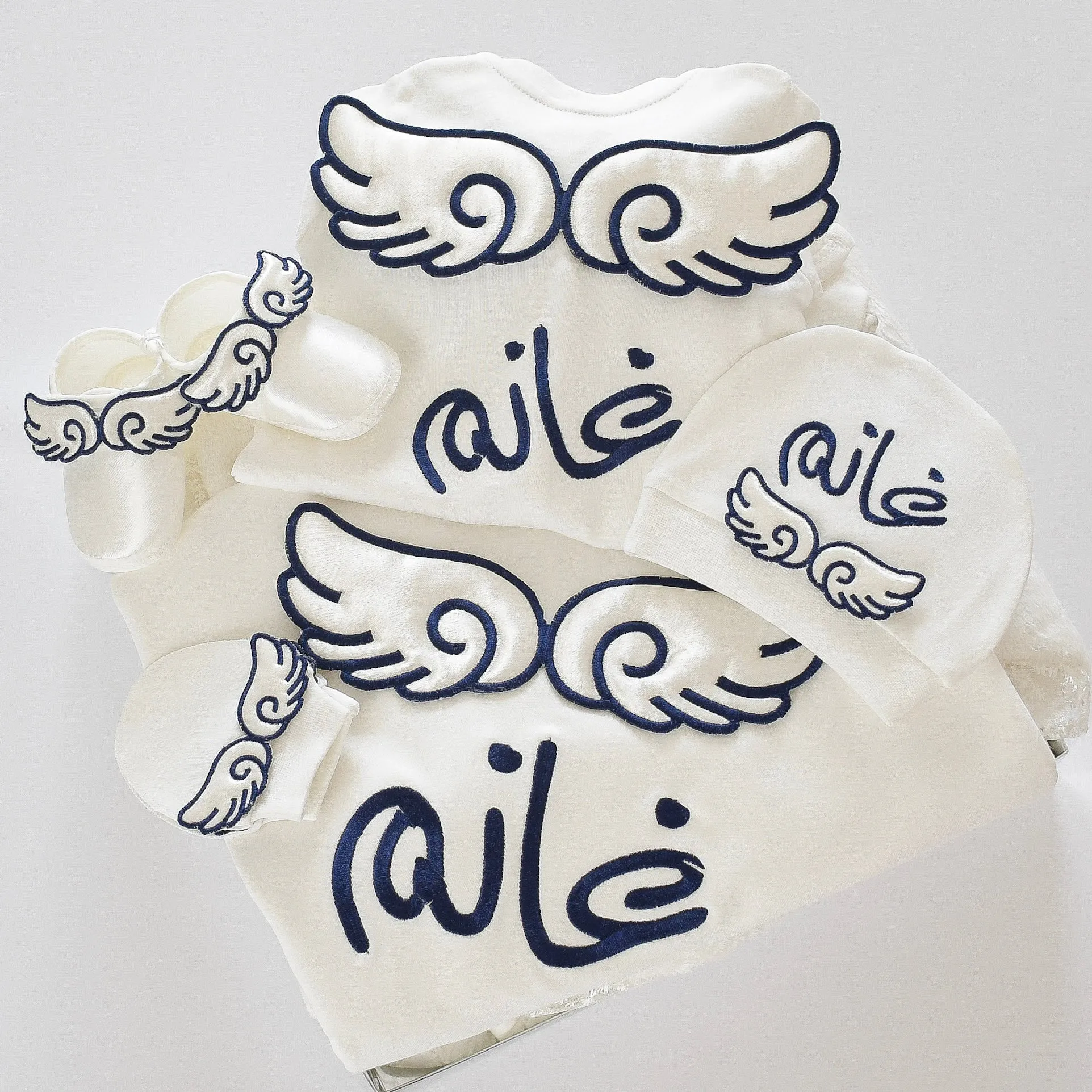 Baby Angel Personalised Embroidered Set