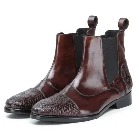 Captoe Chelsea Boots- Python Brown