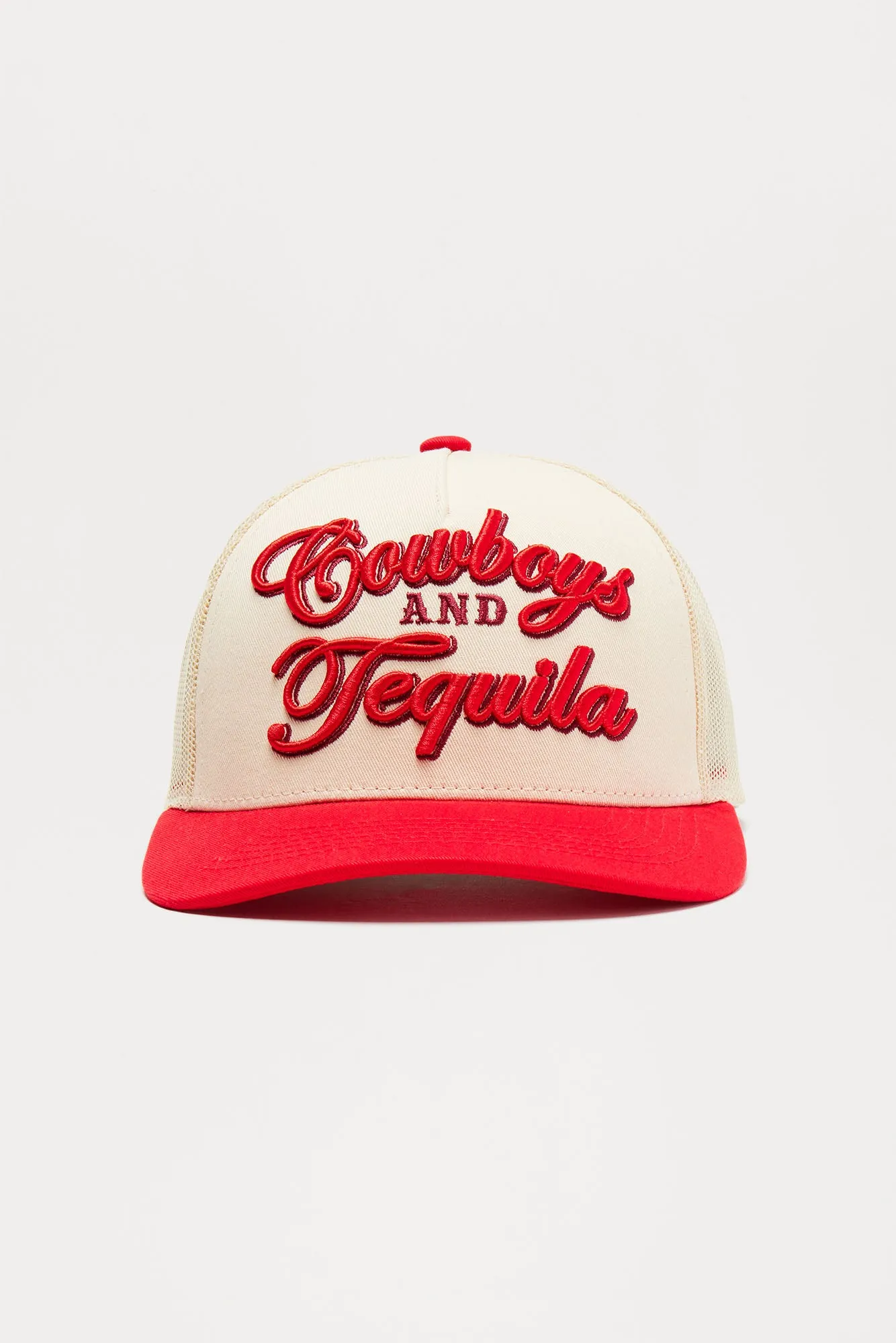 Cowboys And Tequila Trucker Hat - Red/combo