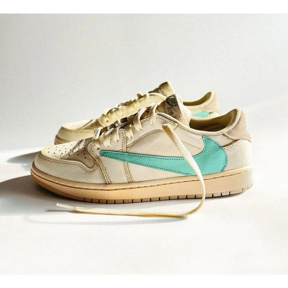 CUSTOM NIKE AIR JORDAN 1 LOW “REVERSE SWOOSH” TURQUOISE