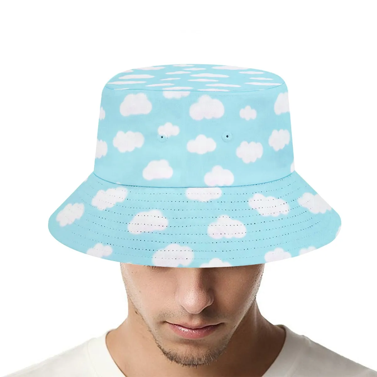 Dreamy Clouds Bucket Hat (Sky Blue)