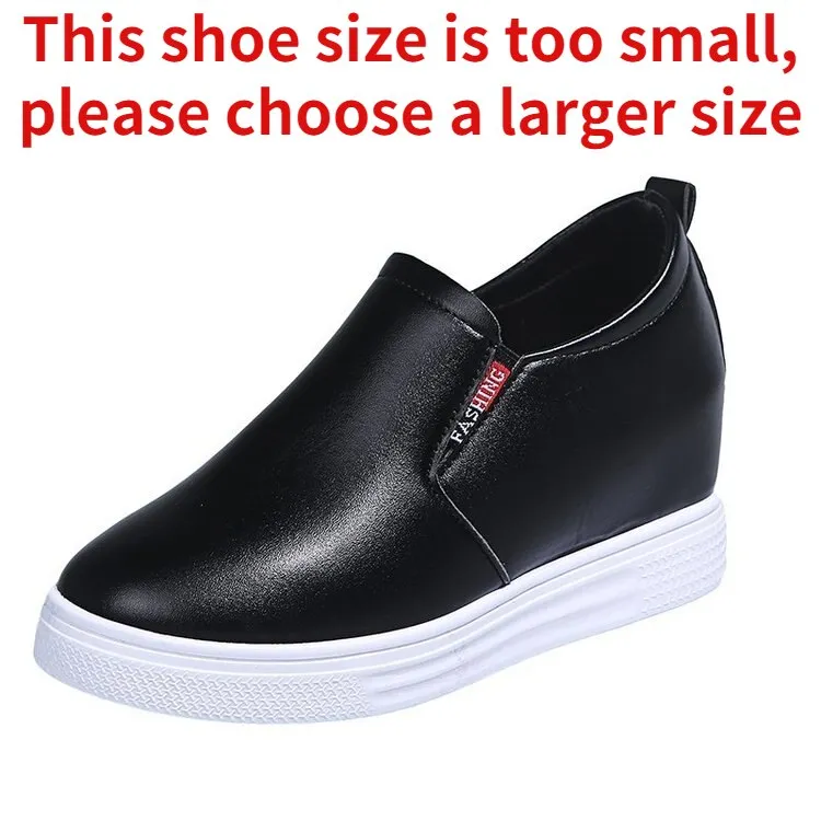 Easy Slip on white Shoes platform non-slip flat leather fashion casual shoes women's flat white shoes women's shoes