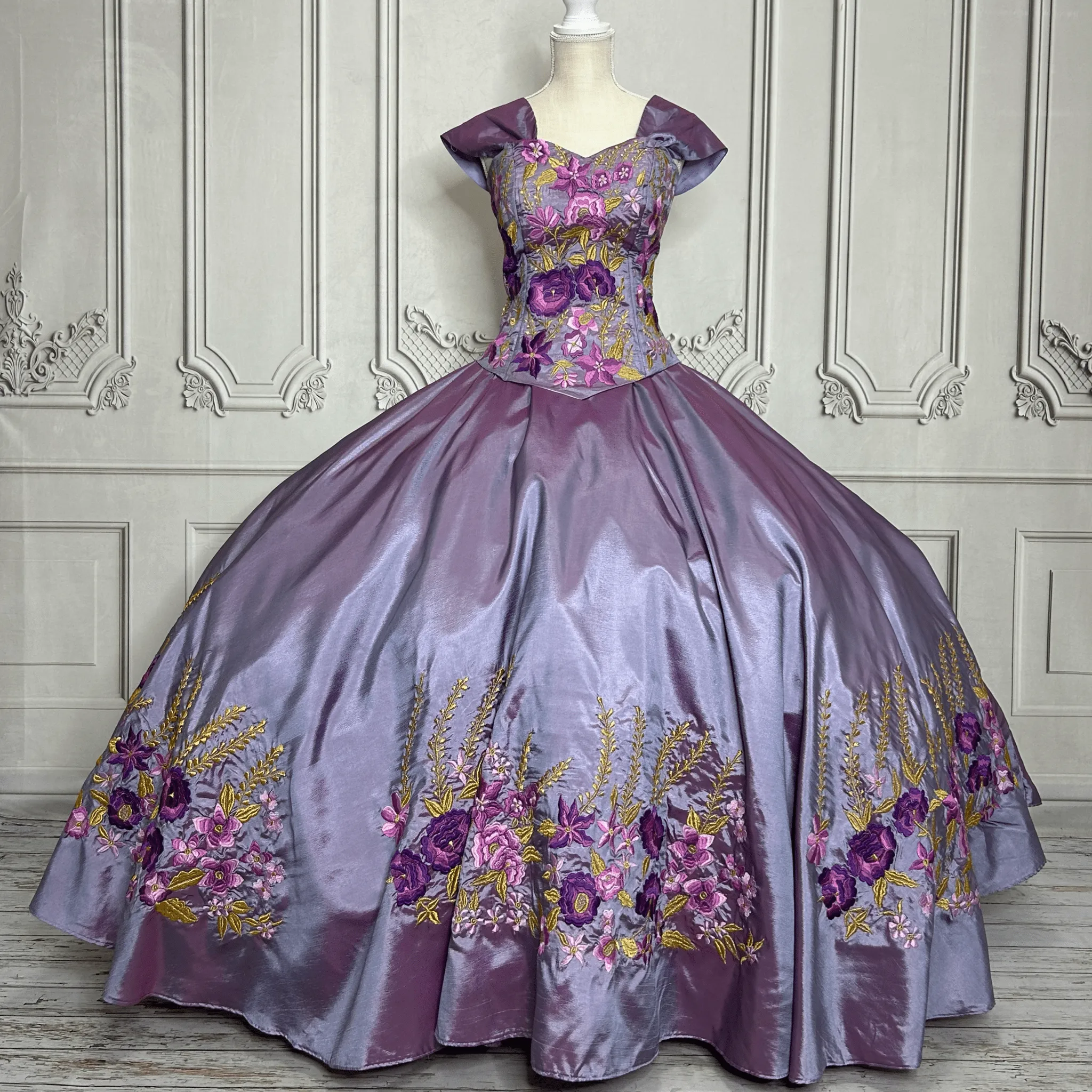 Embroidered Mexican Quinceanera Dress - Princess Lily