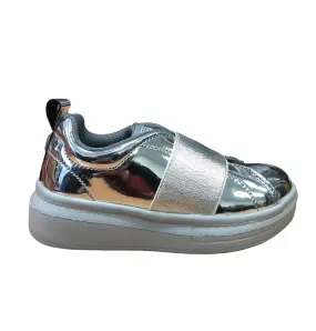 Gioseppo patent effect slip-on girls' shoes 41884 pewter