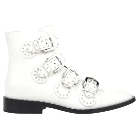 Givenchy White Studded Leather Elegant Ankle Boots - 38.5