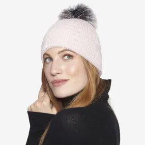 Hat with Fur PomPom - Red