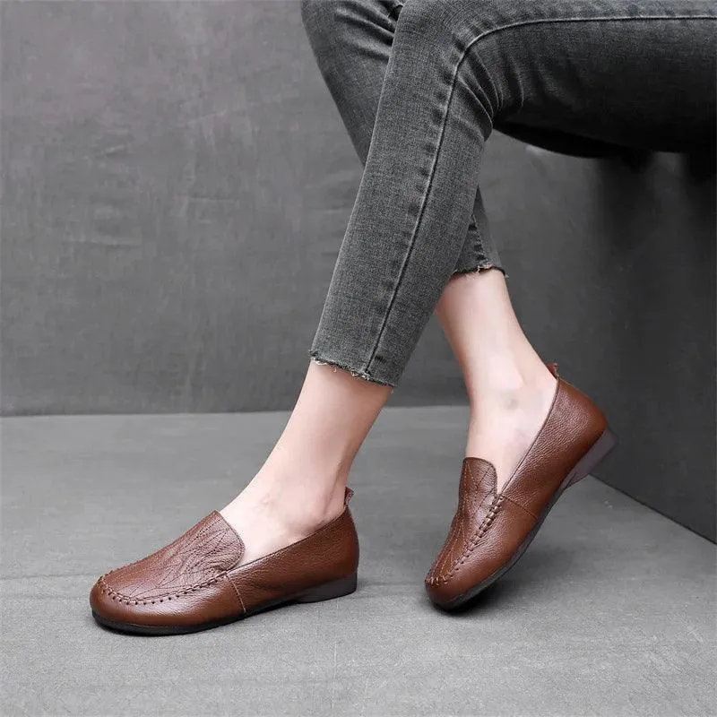 LCS2285 Women's Casual Shoes - Leather Soft Loafers