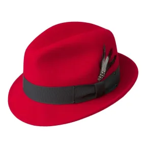 Men's Fedora Hat -Tino by Bailey of Hollywood Color Red