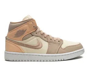 Nike Women's Air Jordan 1 Mid SE Shoes - Brown / Sail / Desert