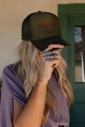 Not Your Cowboy Trucker Hat - Olive