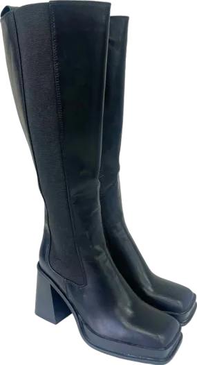 RAID Black Knee High Chunky Heel Boots UK 3