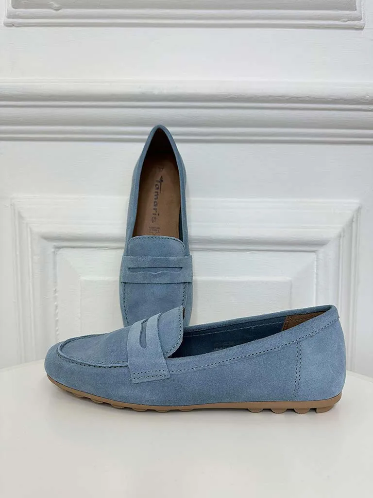 Tamaris Suede Loafers - Blue