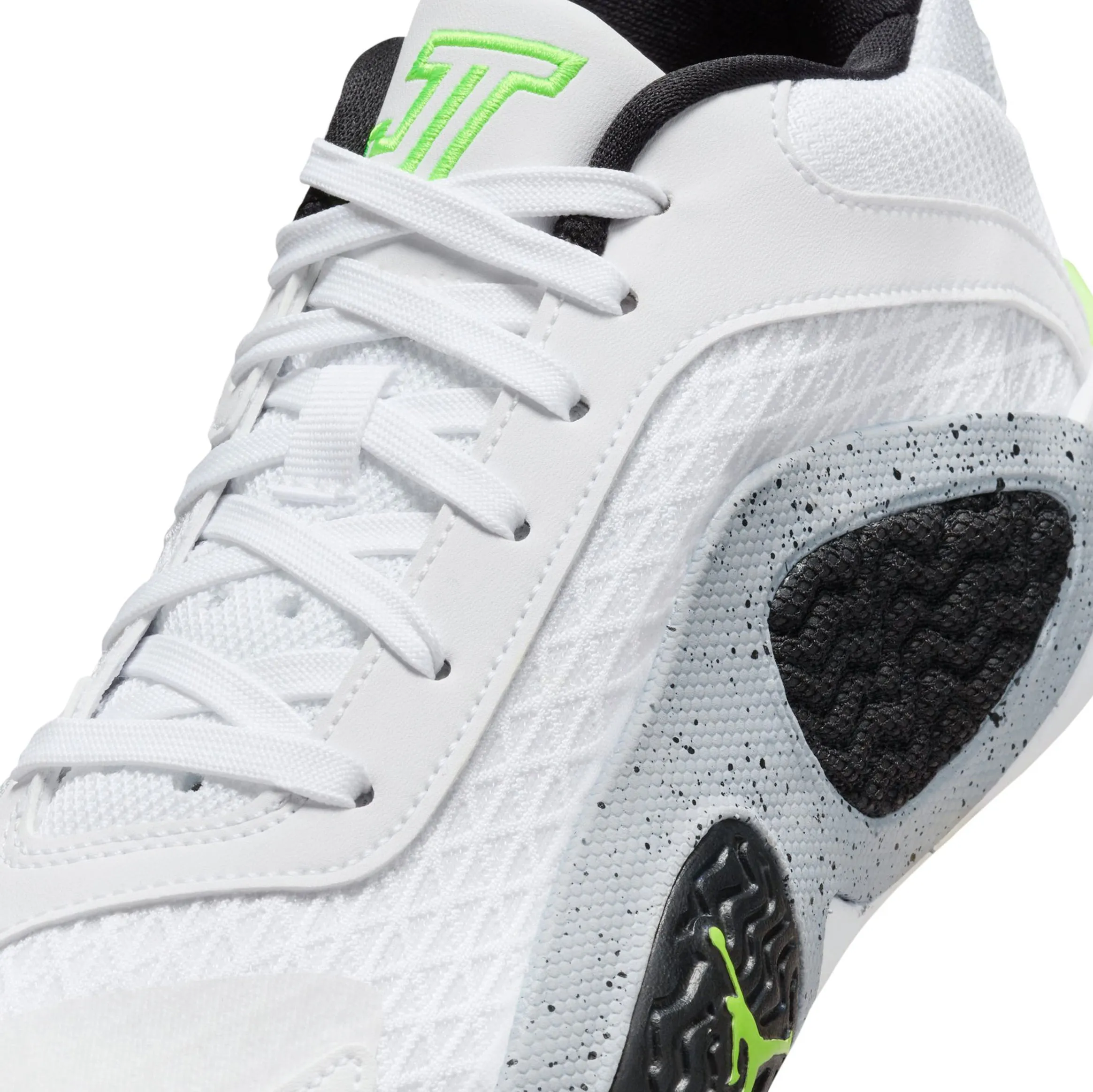 Tatum 2 Grade School Basketball Shoes (White/Electric Green/Black/Wolf Grey)