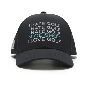 TOUR PRO I Hate Golf Hat in Black with Curved Brim