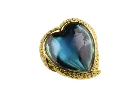 YVES SAINT LAURENT  blue heart brooch