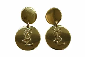 YVES SAINT LAURENT circular logo earring